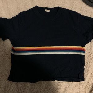 navy rainbow striped brandy top